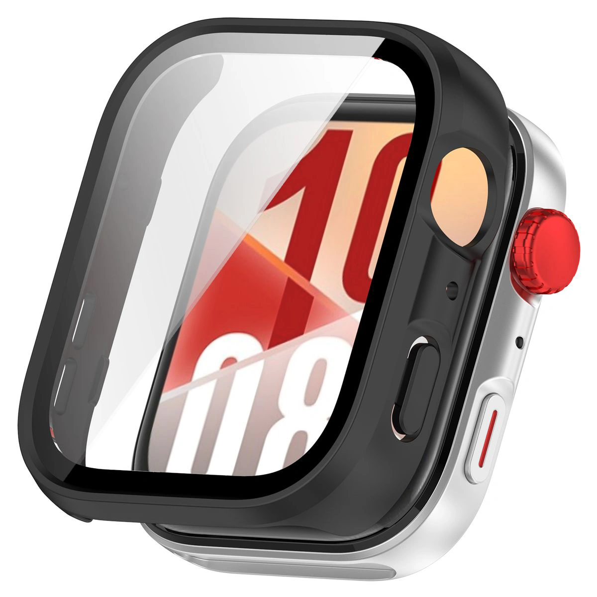 Wizualizacja nakładania etui Bizon Case Watch Adamo do Huawei Watch Fit 4